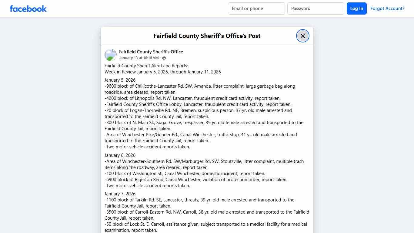 Fairfield County... - Fairfield County Sheriff's Office Facebook